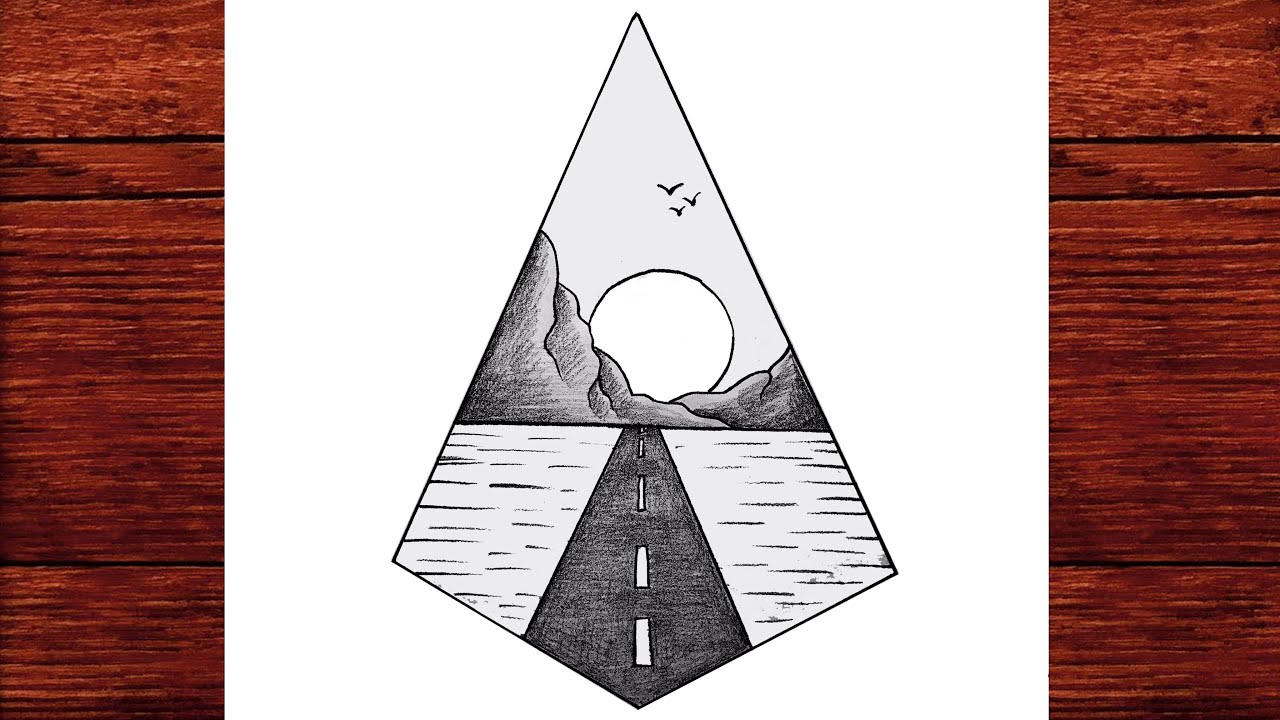 Kolay Karakalem Manzara Çizimi Nasıl Yapılır - How to Draw Pencil Sketch Landscape Scenery Easy #2