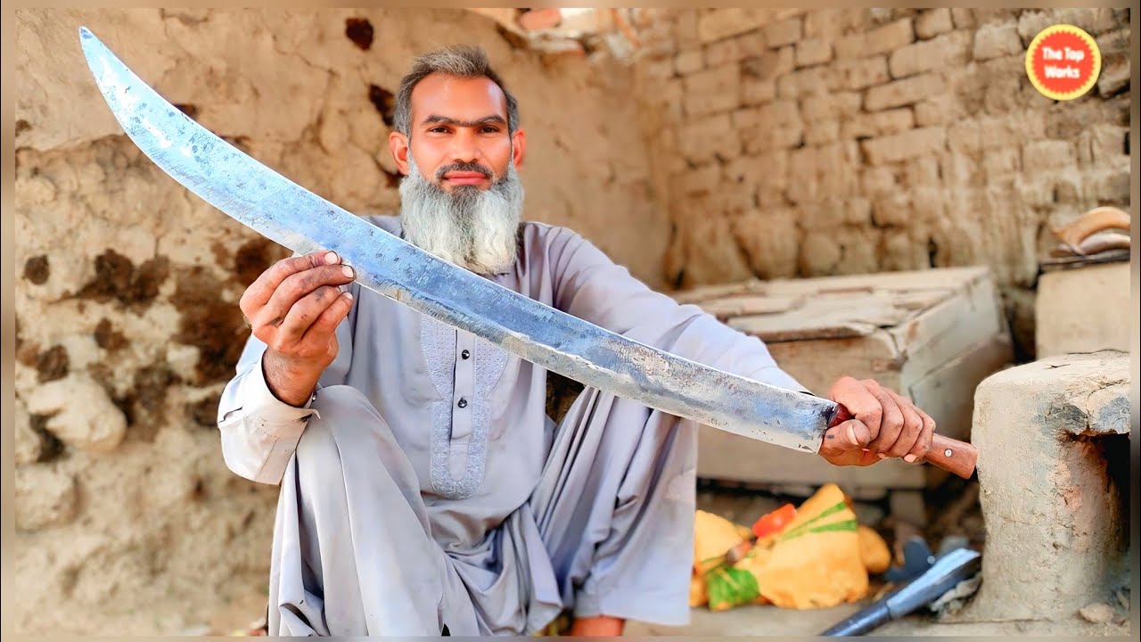 Talented Blacksmith making a Great Sword - The top works