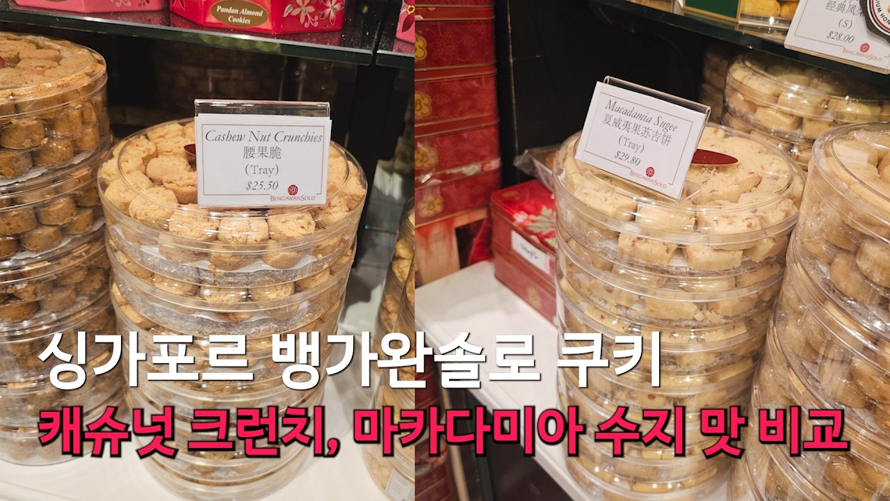 싱가포르 쇼핑리스트 뱅가완솔로 쿠키 맛 비교