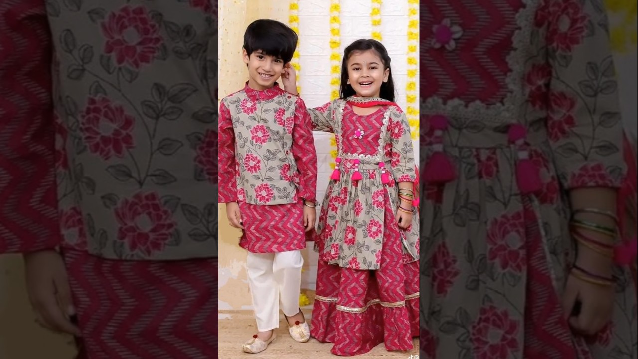 Siblings Matching Dress Design/trending brother and sister same dress/