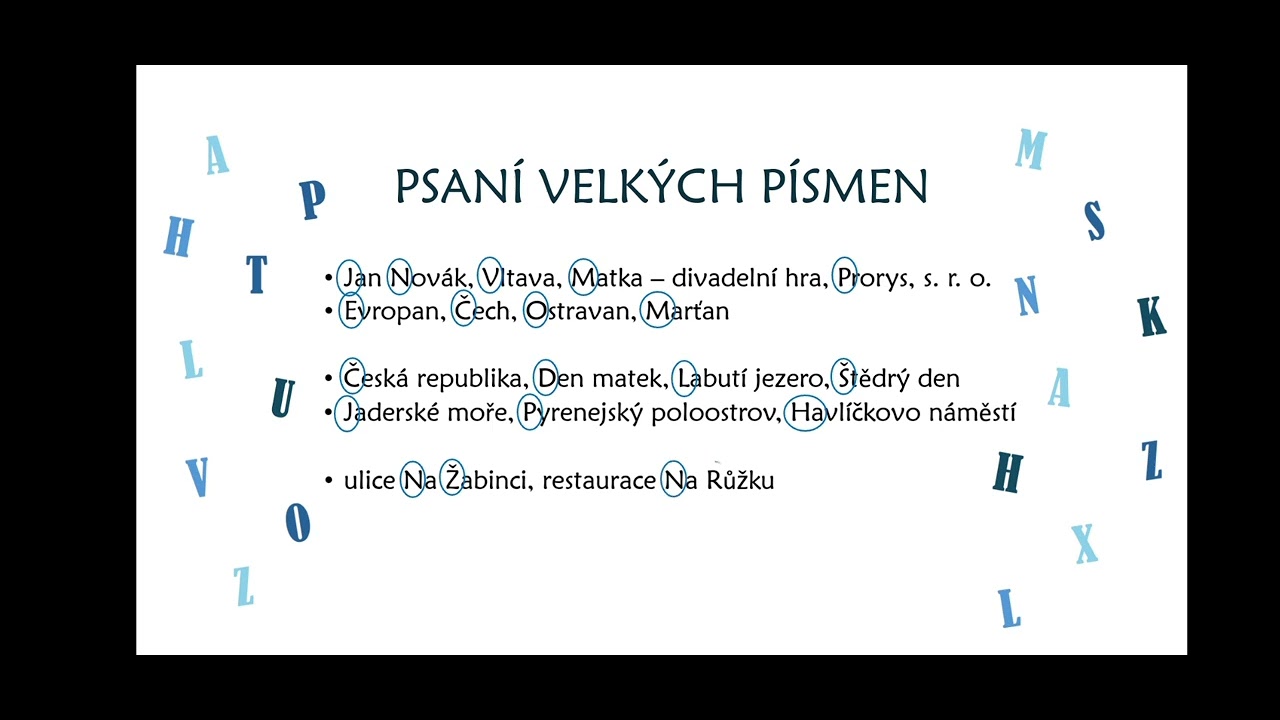 Psaní velkých a malých písmen