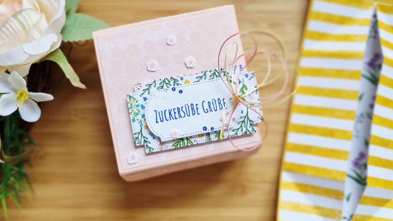 Fold Flat Geschenkschachtel basteln, #benutzmichendlichmal, 6x6 Paper Pad,  Ostergoodiebox