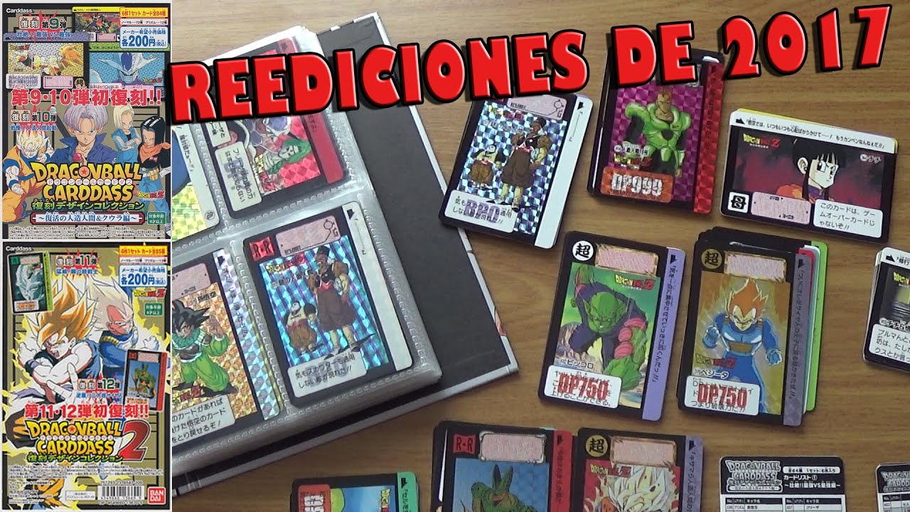 Dragon Ball Carddass Hondan 1 y 2 Reprint del 2017 series 9, 10, 11 y 12. Unboxing de 9 sobres