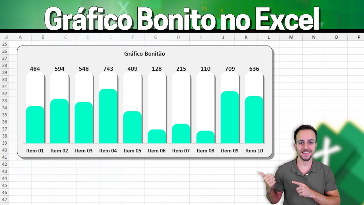 Como fazer Gráfico bonito e moderno no Excel | Atualiza novos dados