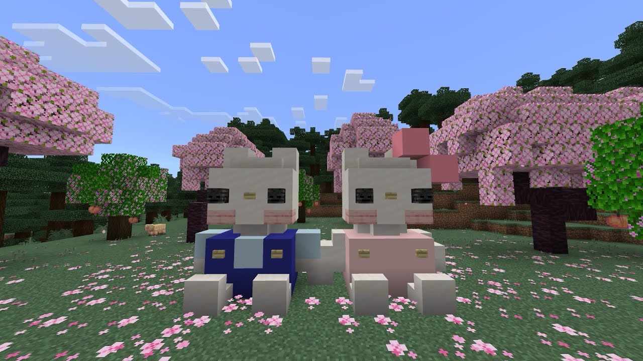 Dear Daniel and hello kitty holding hands (minecraft) tutorial