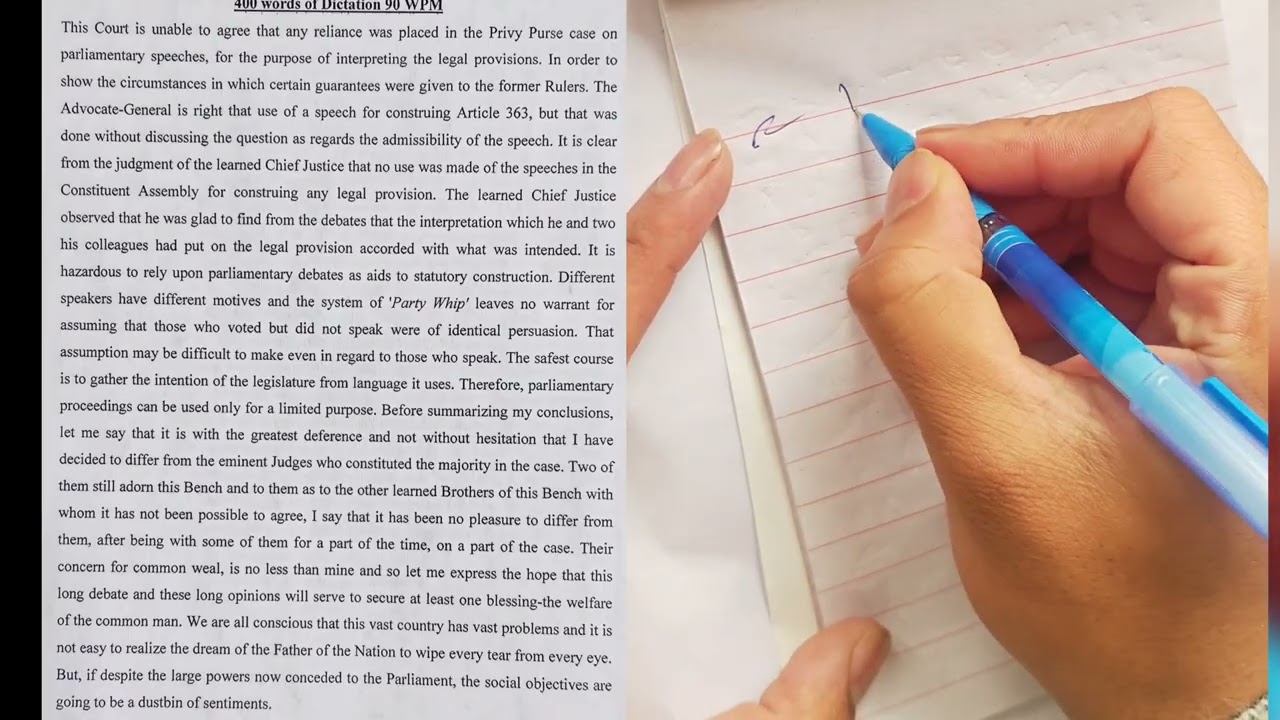 Shorthand Legal Dictation|90WPM|400 Words|#stenographer#jkhighcourtstenographer#legalsecretary