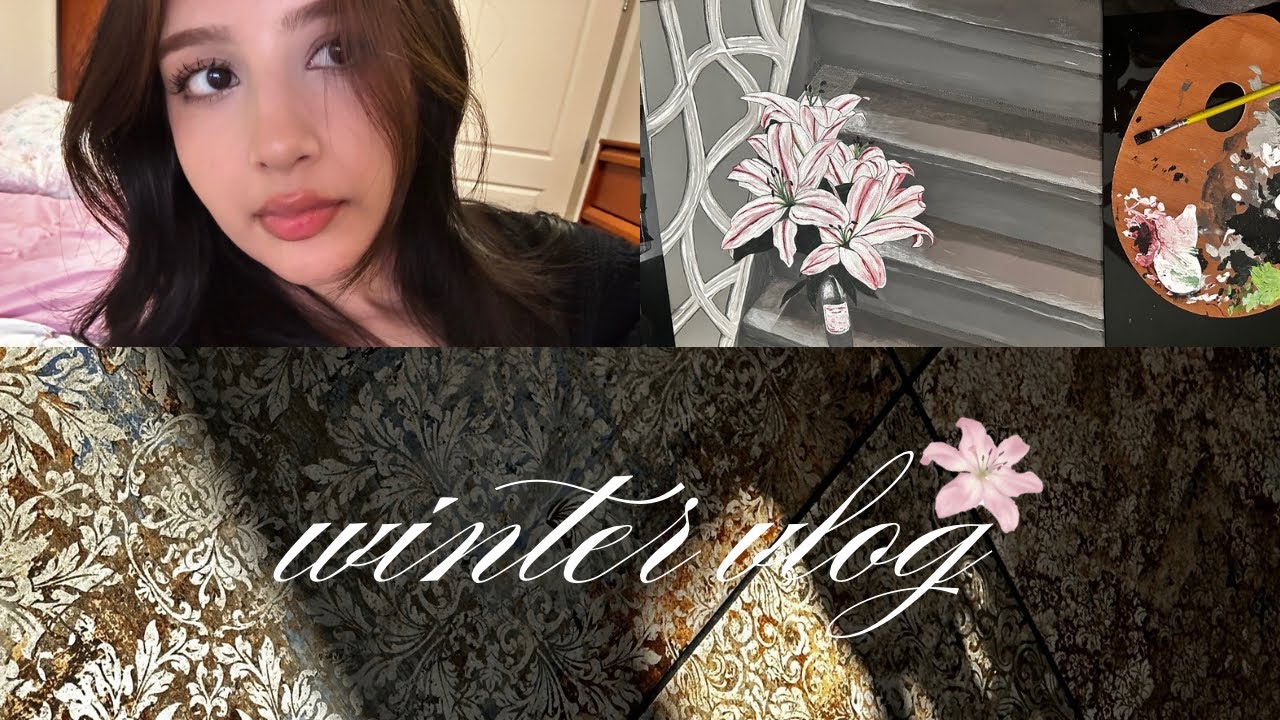 vlog. creating art, dyeing hair, enjoying the beauty of winter