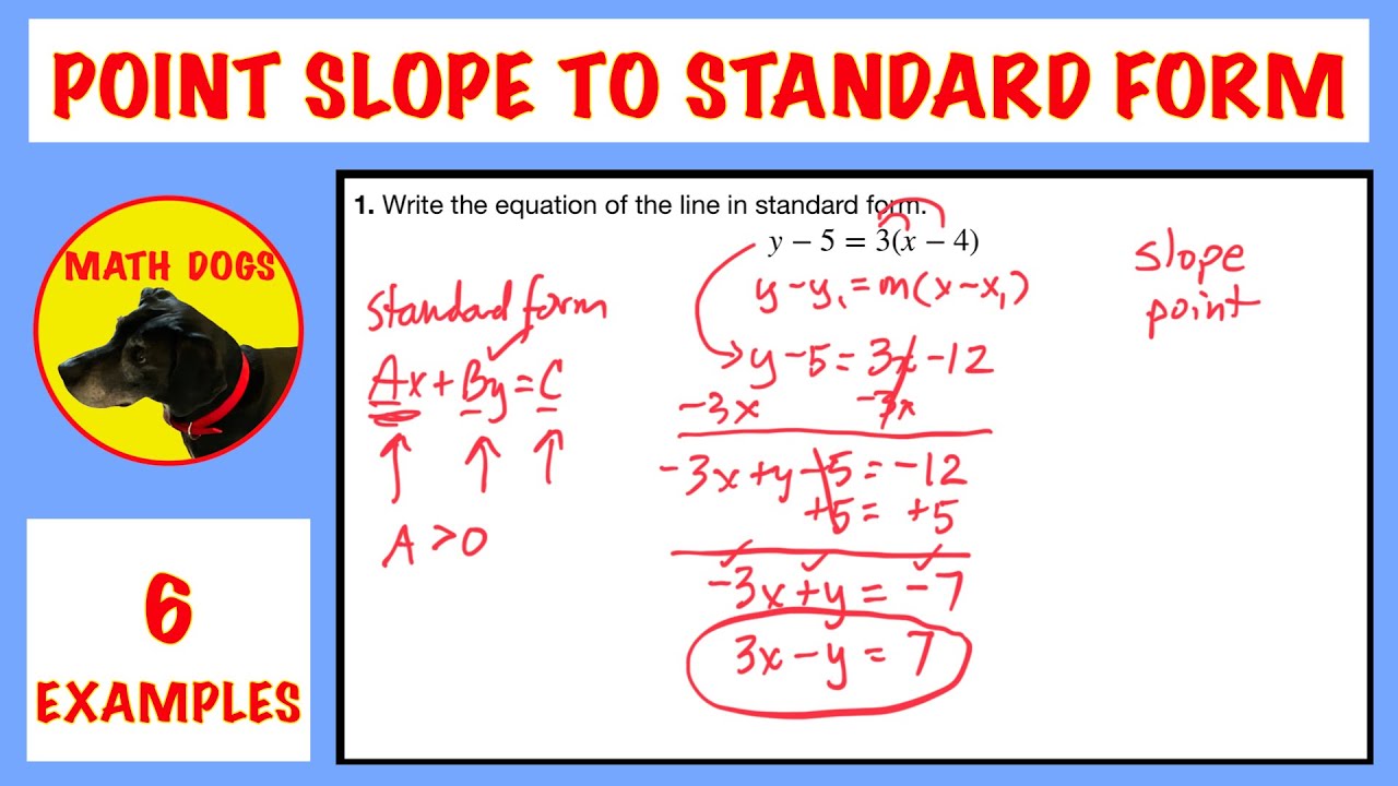Convert Point Slope Form to Standard Form (6 Examples!)