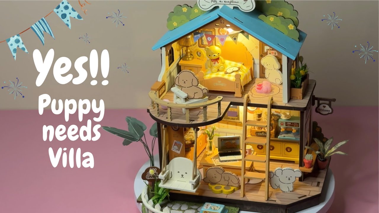 Ultimate Cozy Puppy’s Villa | DIY Mini House Kit | Relaxing Build