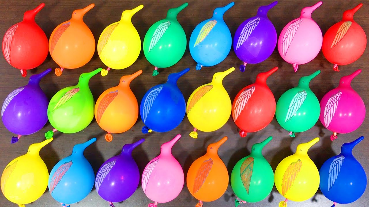 Making GLOSSY SLIME with FUNNY BIRD BALLOONS !!! Satisfying Video #96