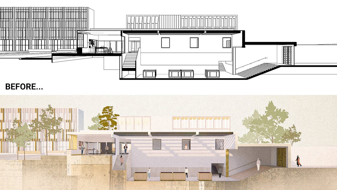 Easy Perspective Section in Architecture for Beginners