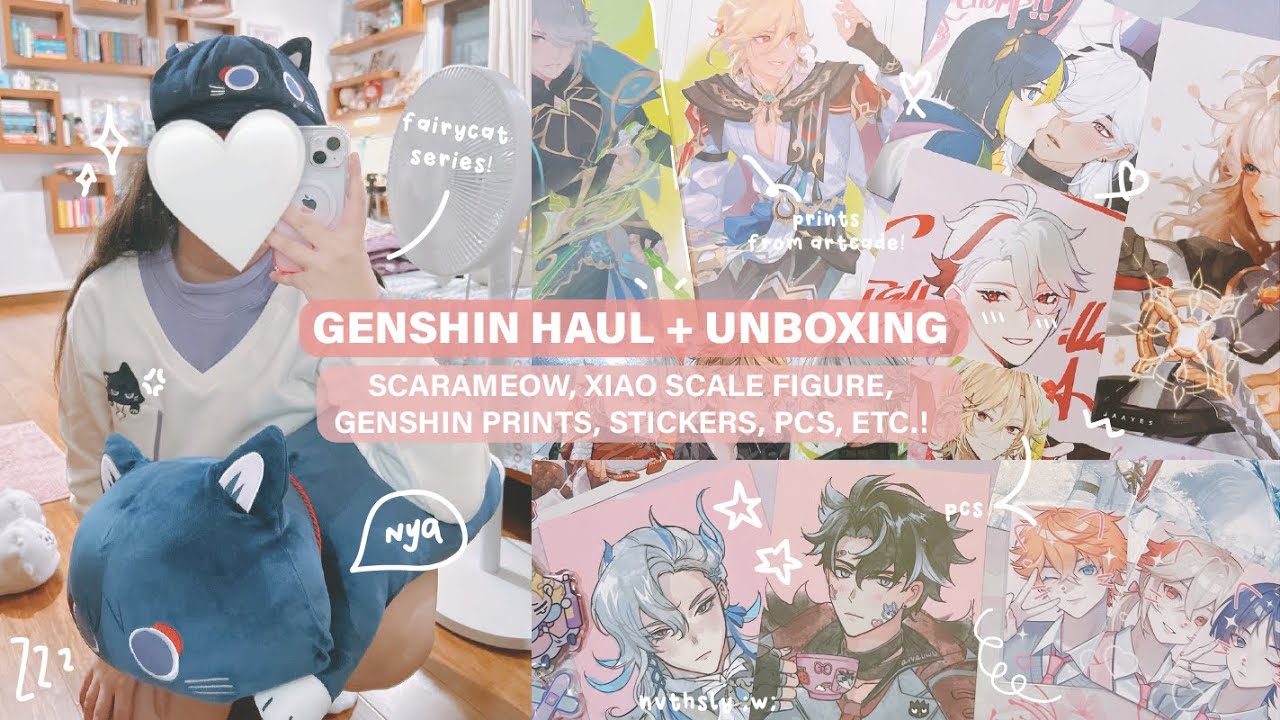 Unboxing Genshin Merch 🤍 (Official Scarameow Merch, Xiao 1/7 Scale Figure, Art Prints + more!)