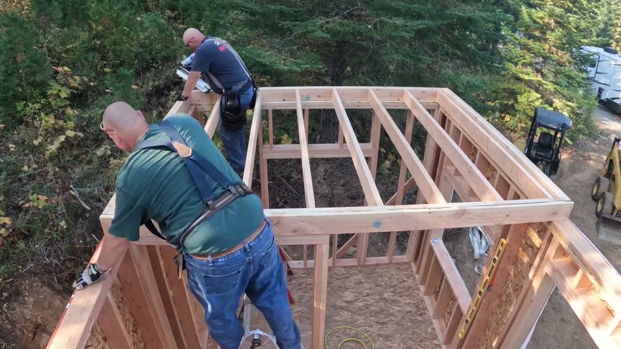 Second floor of the cabin build