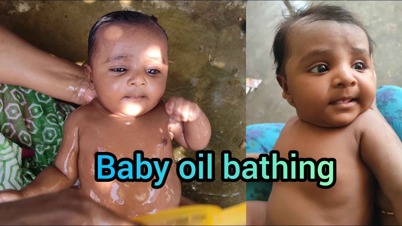 How to Bath Newborn Baby | Oil Bathing | Bathing a Baby | Traditional Indian style bathing