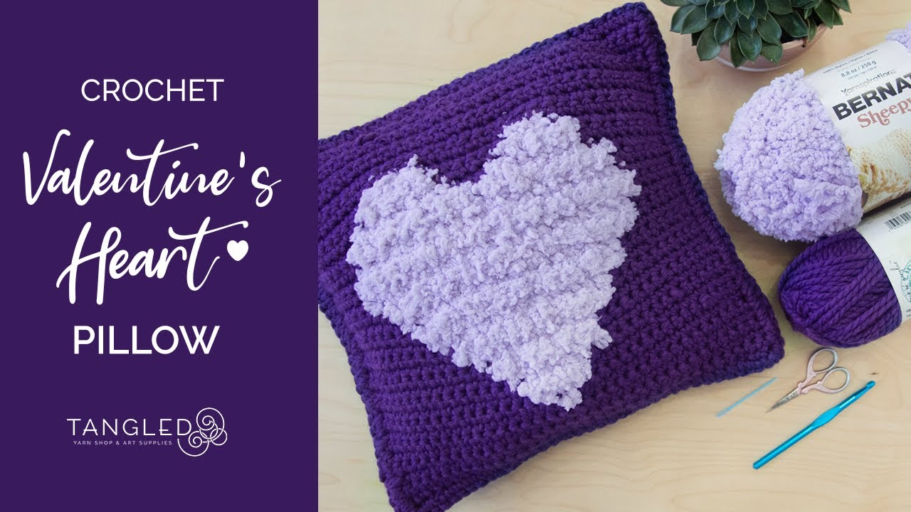 Crochet Valentine's Heart Pillow