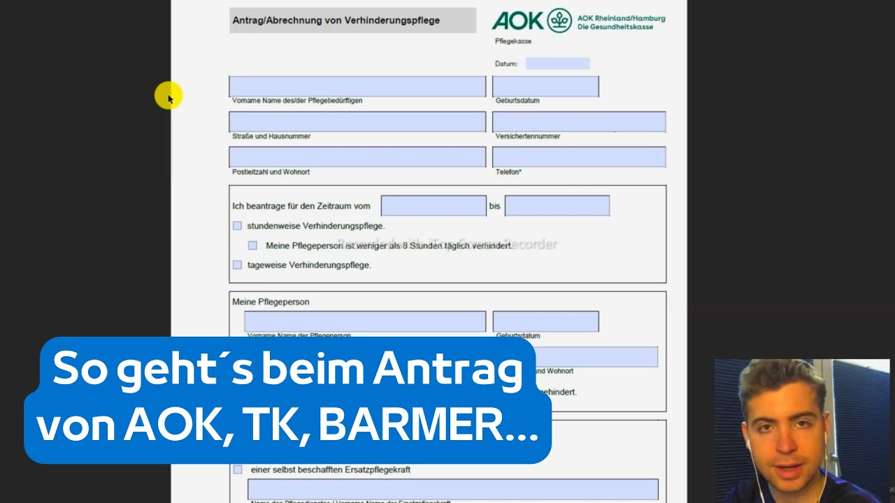 Verhinderungspflege Antrag ausgefüllt! - AOK, TK, BARMER & Co. (2023)