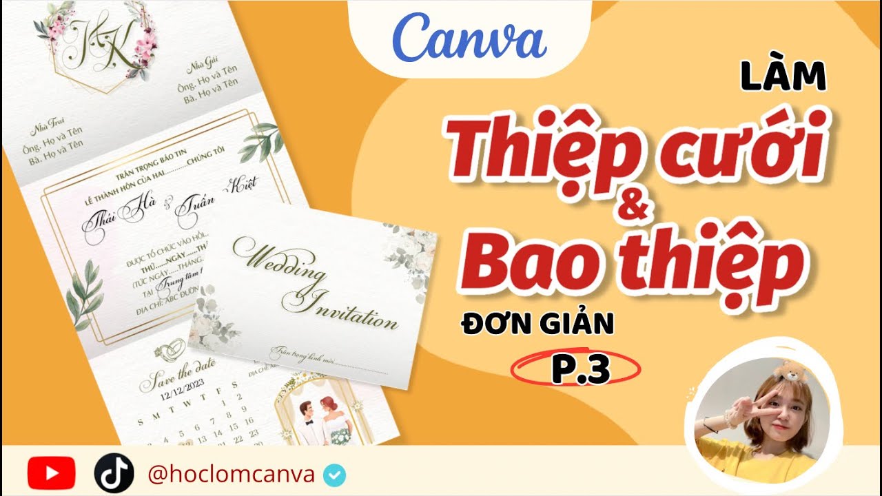 [CANVA TRICKS AND TIPS] CÁCH LÀM THIỆP CƯỚI 3 MẶT VÀ BAO THIỆP BẰNG CANVA | WEDDING INVITATION CANVA