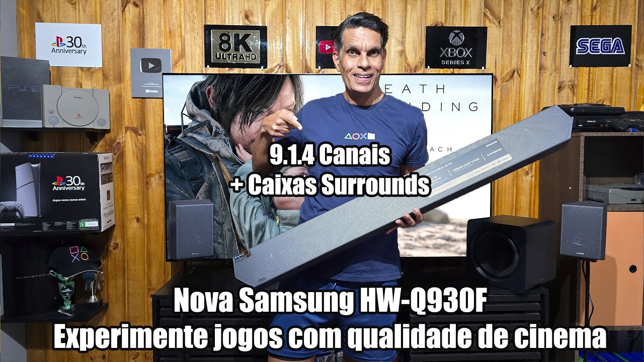 PS5 na Soundbar Q930F  9.1.4 Canais - Atualização definitiva de áudio para jogos