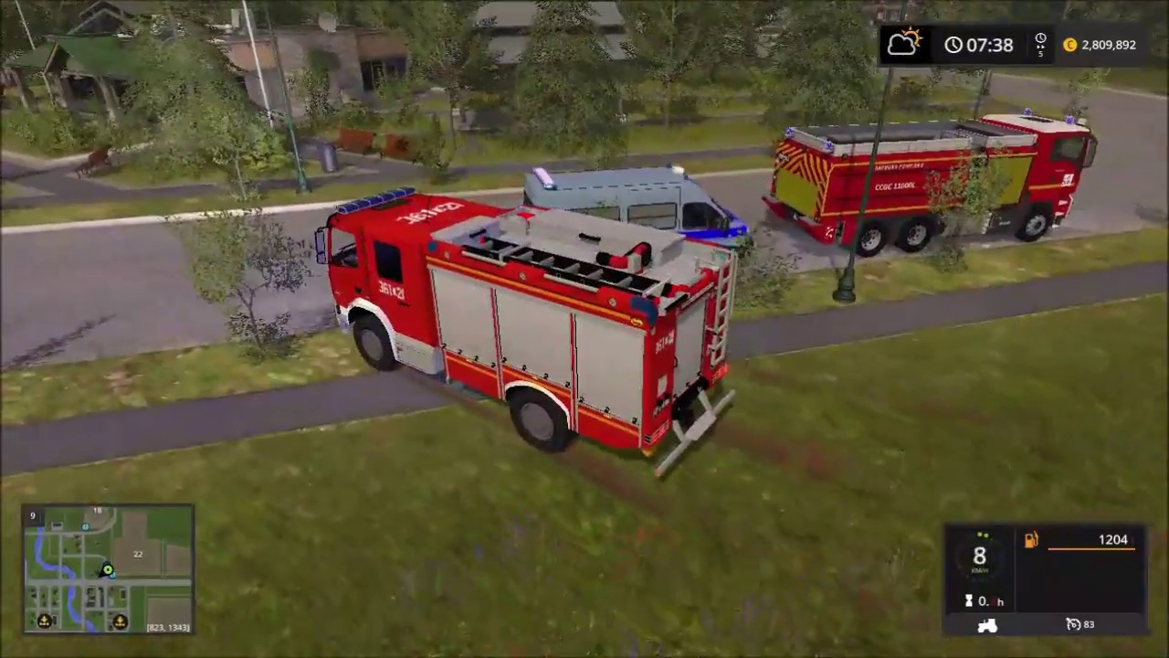 [Farming Simulator 17] Pożar traktora Alarmowanie i alarmowo GBA & GCBA na miejsce zdarzenia