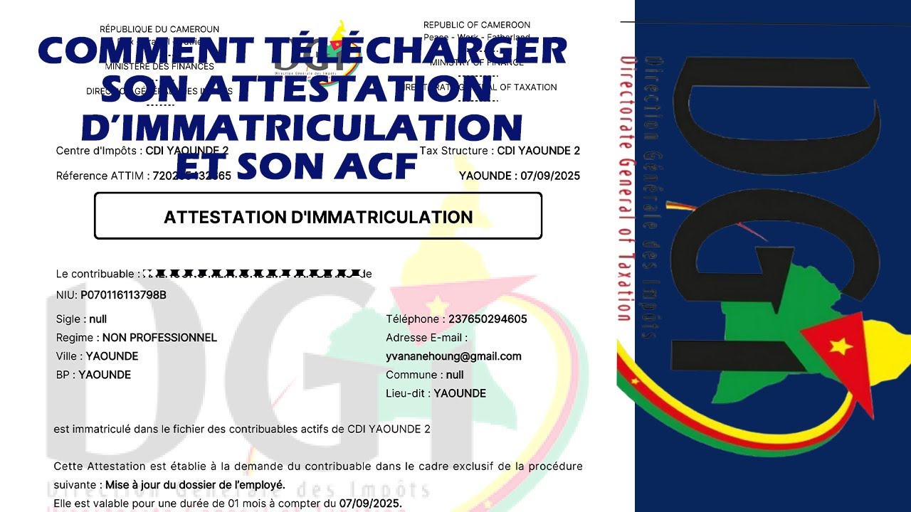 Téléchargement de l'attestation d'immatriculation et de l'AFC