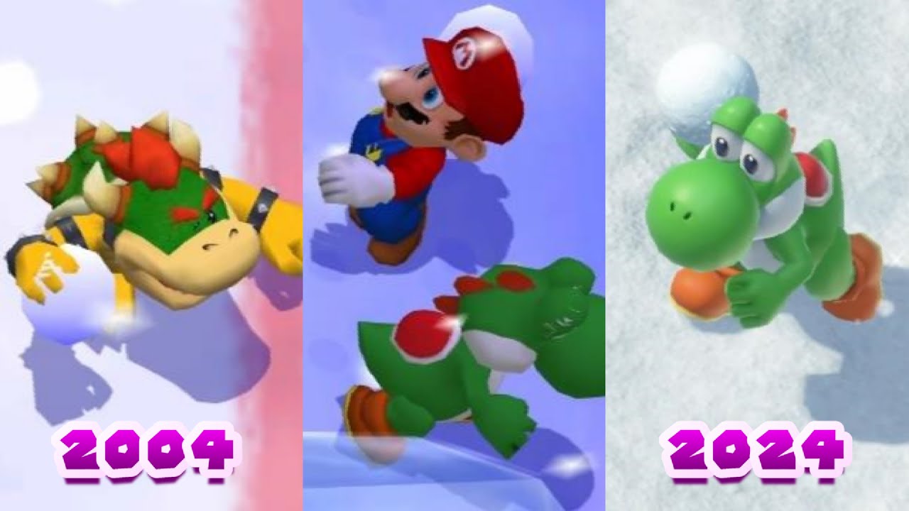 Evolution of Snow Brawl in Mario Party (2004-2024) [4K]