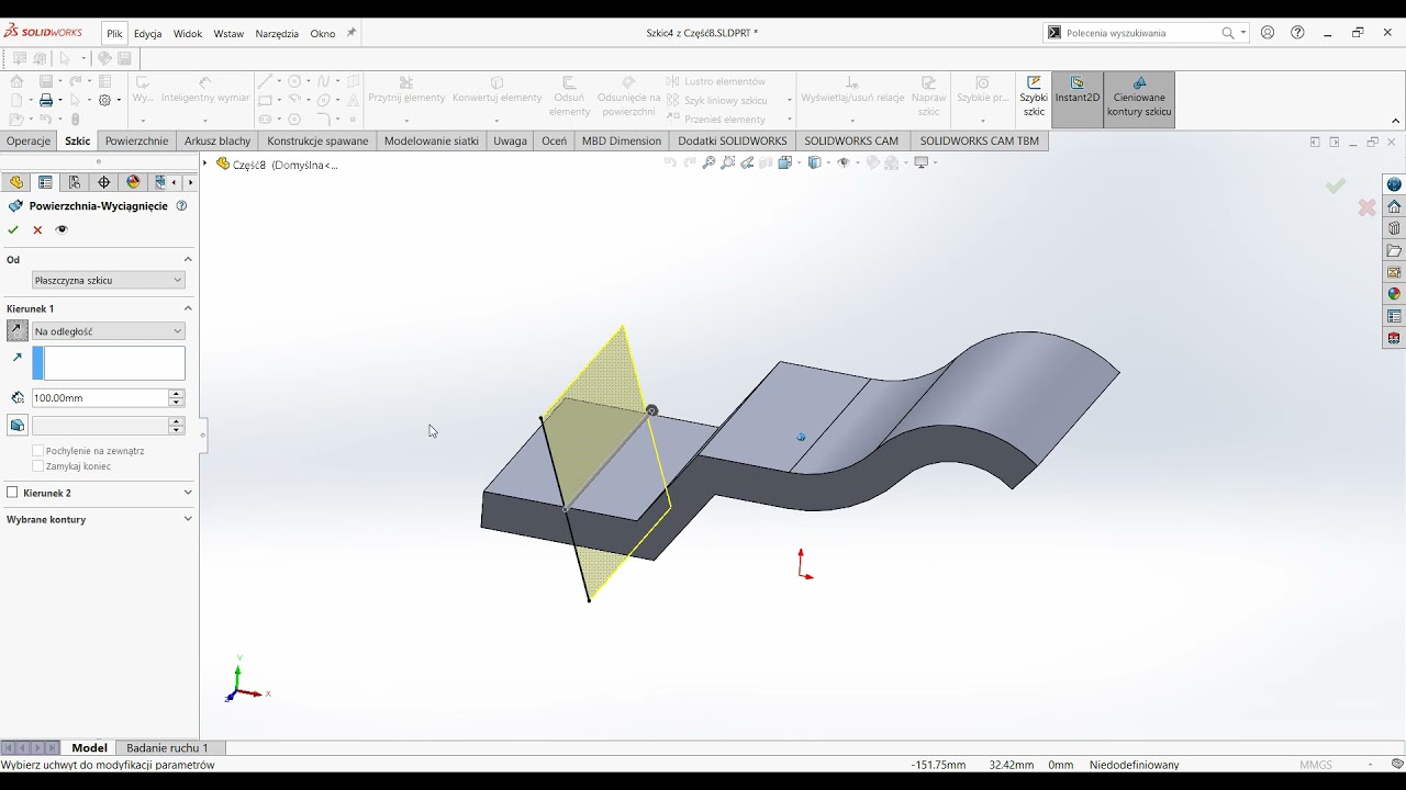 SOLIDWORKS #35 Modelowanie powierzchniowe - część 5