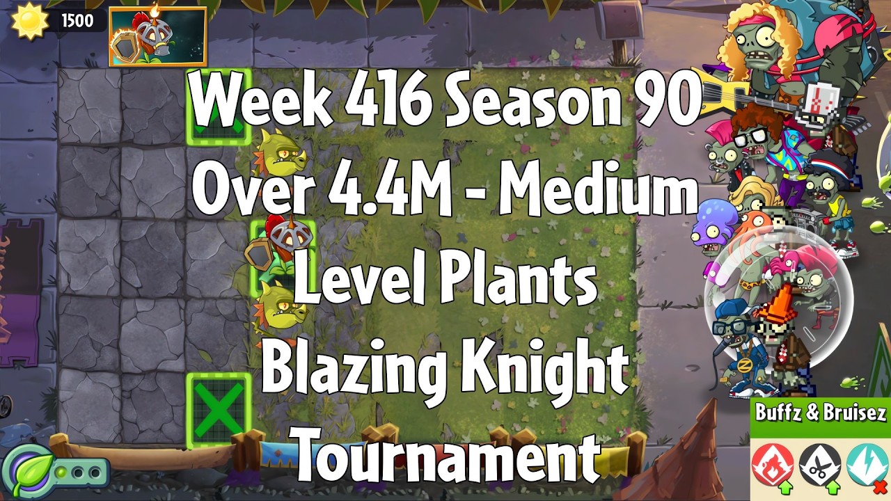 (Over 4.4M - Blazing Knight Tournament) PvZ2 Arena Week 416 S90, Medium Level Plants - Jade League