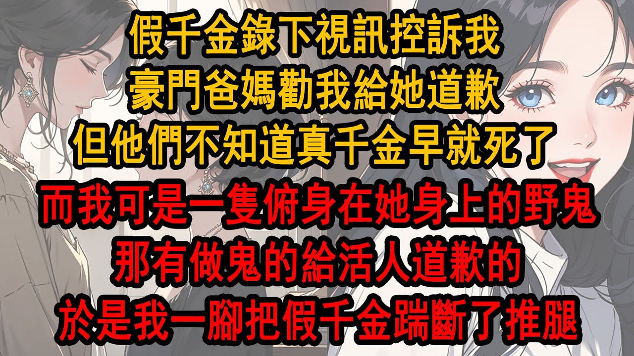 我是一隻野鬼，意外附身成真千金後，我在豪門裡殺瘋了，假千金錄下視頻控訴我，爸媽勸我給她道歉，可他們不知道真千金早就死了，而 我是一隻野鬼，那有做鬼的給活人道歉的，於是我一腳把假千金踹斷了推腿