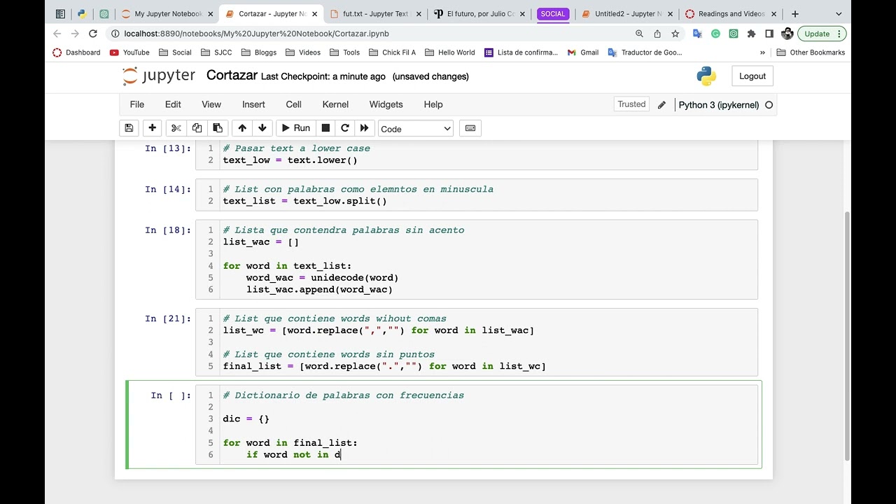 Procesar texto con Python: Análisis de frecuencia de palabras y eliminación de caracteres especiales