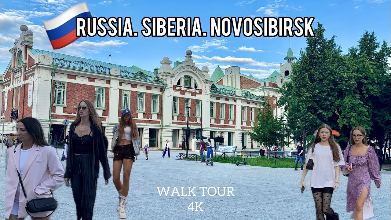 From -40 to +30. NOVOSIBIRSK SIBERIA RUSSIA 🇷🇺 Summer Walking To City Center - Street Style Tour 4K