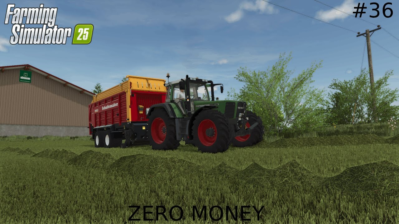 De opraapwagen eens in het werk zetten | ZERO MONEY #36 | farming simulator