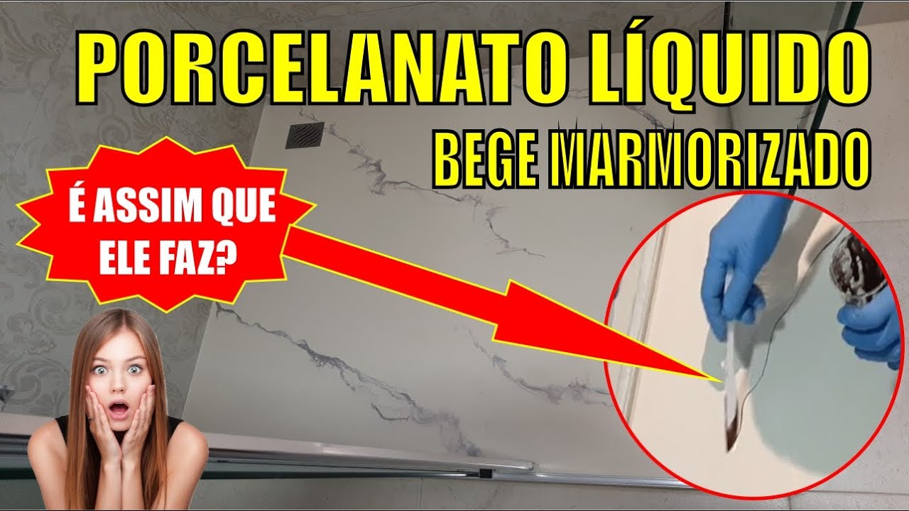 Porcelanato liquido bege marmorizado