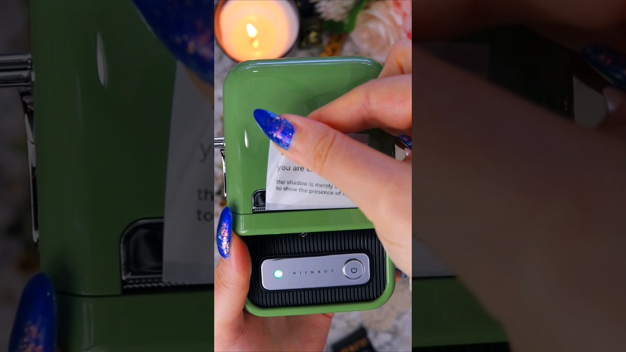 ASMR unboxing a Nimbot printer and decorating a journal page 💚💙 