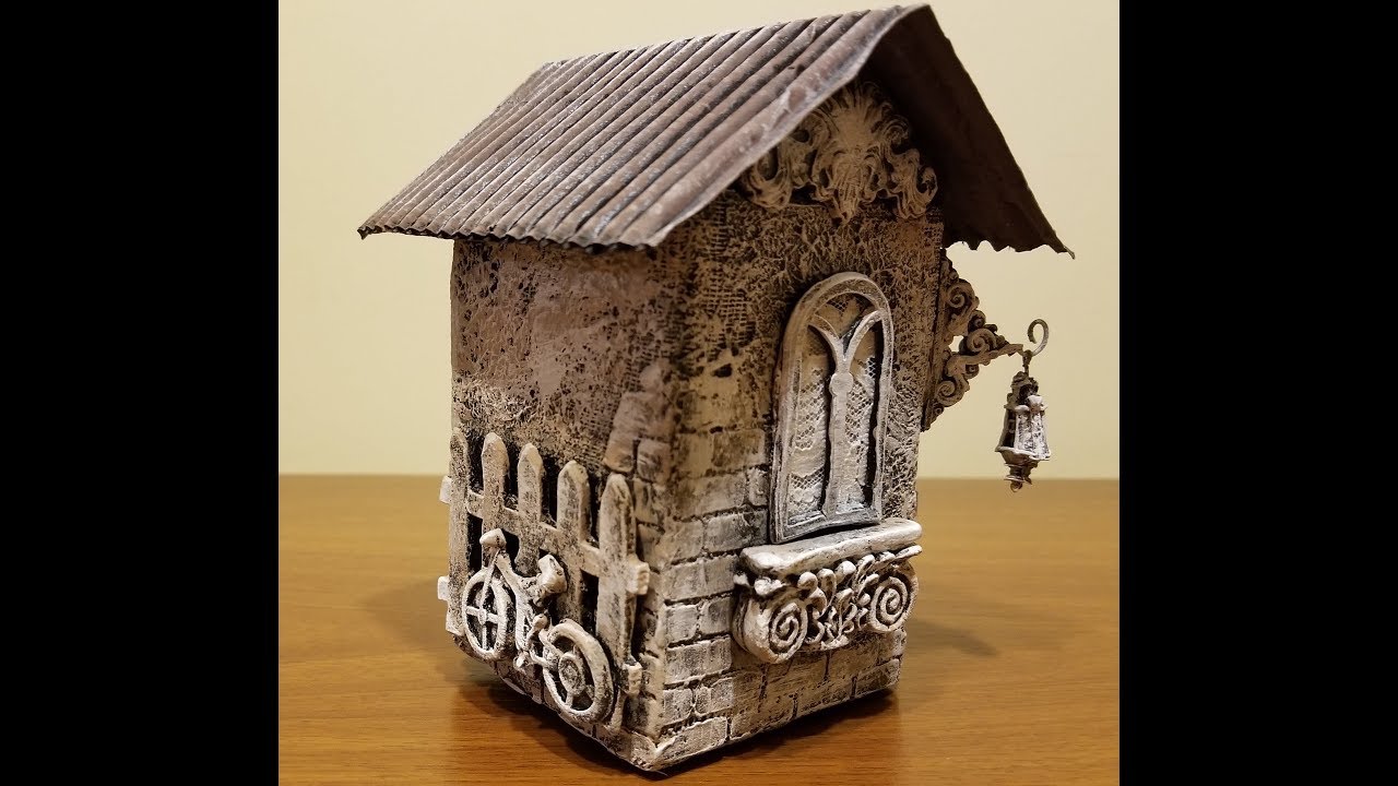Домик из пачки от молока. DIY.  Piggy bank from a pack of milk.