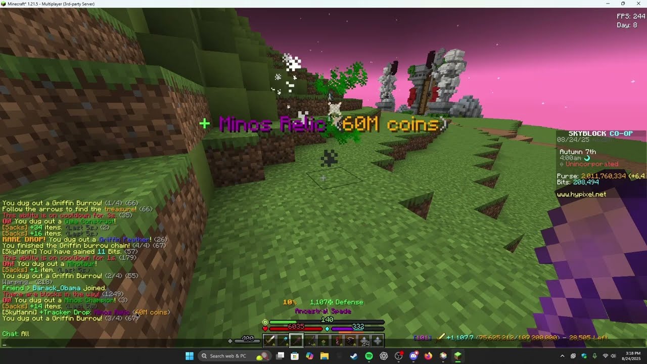 skyblock rng drops super rare moments
