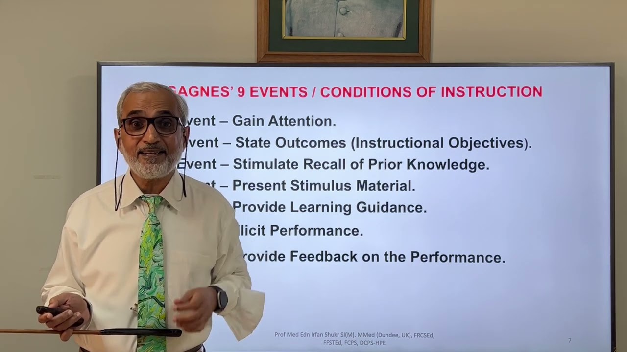 Gagne's 9 conditions of Instruction. Designing : making a lesson plan,