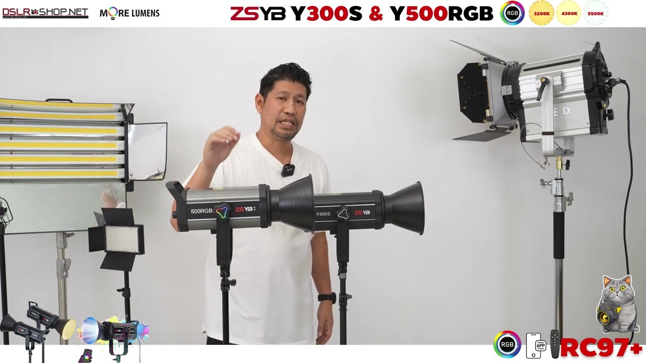 ไฟ ZSYB  Y300S และY500RGB LEDสตูดิโอสำหรับไลฟ์สด ถ่ายคอนเทนต์  ถ่ายสินค้าถ่ายอาหาร แต่งหน้าถ่ายบุคคล