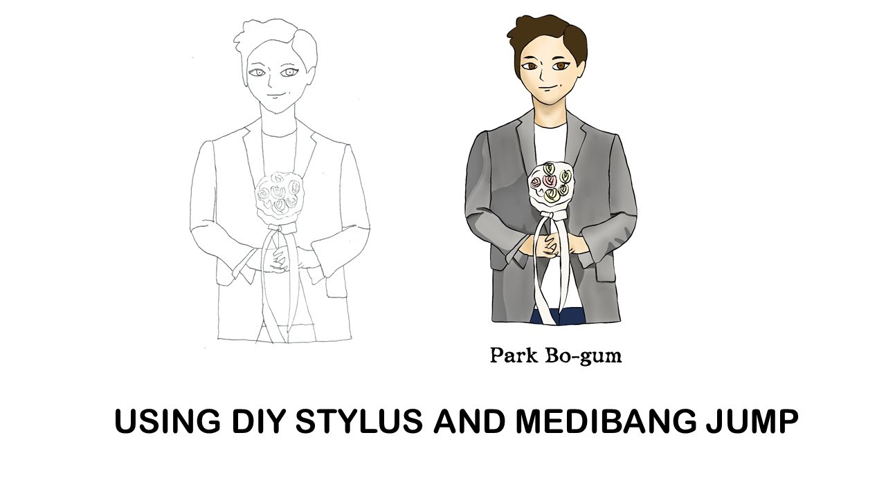 [MediBang] Park Bo-gum Using DIY Stylus and Medibang JUMP Paint on Android