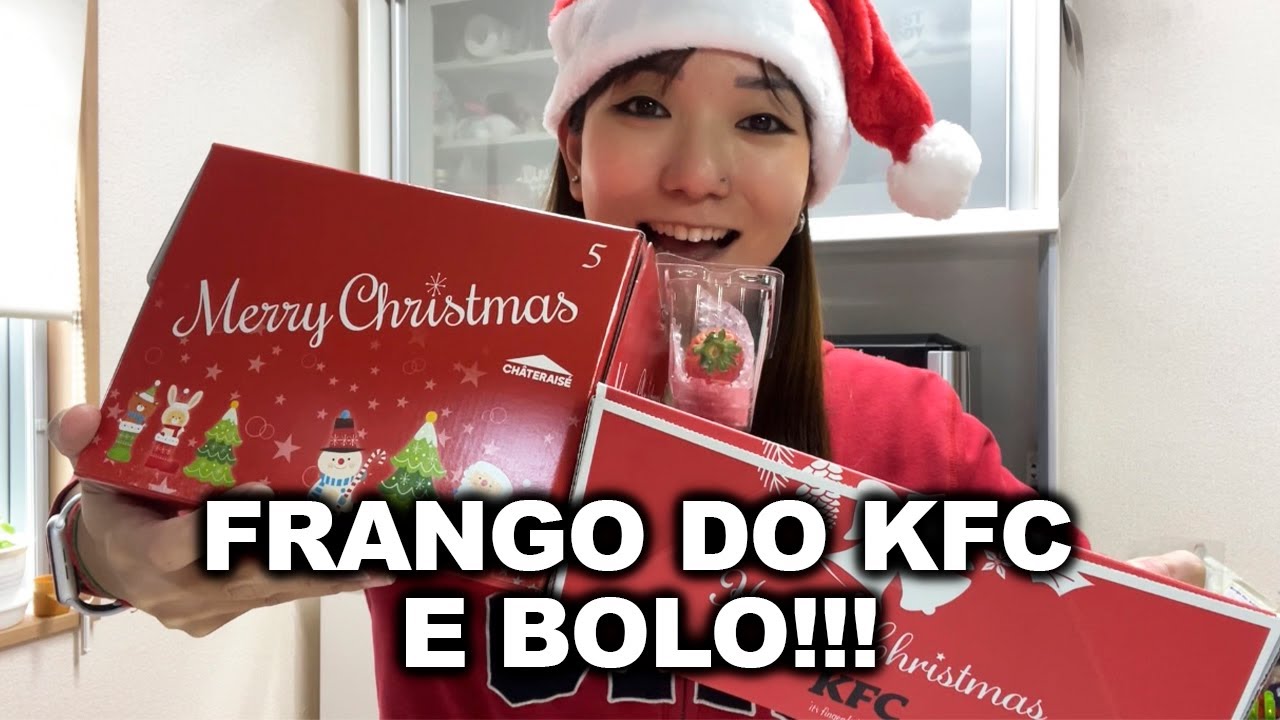 NATAL NO JAPÃO É ASSIM!!! FRANGO DO KFC E BOLO!!!