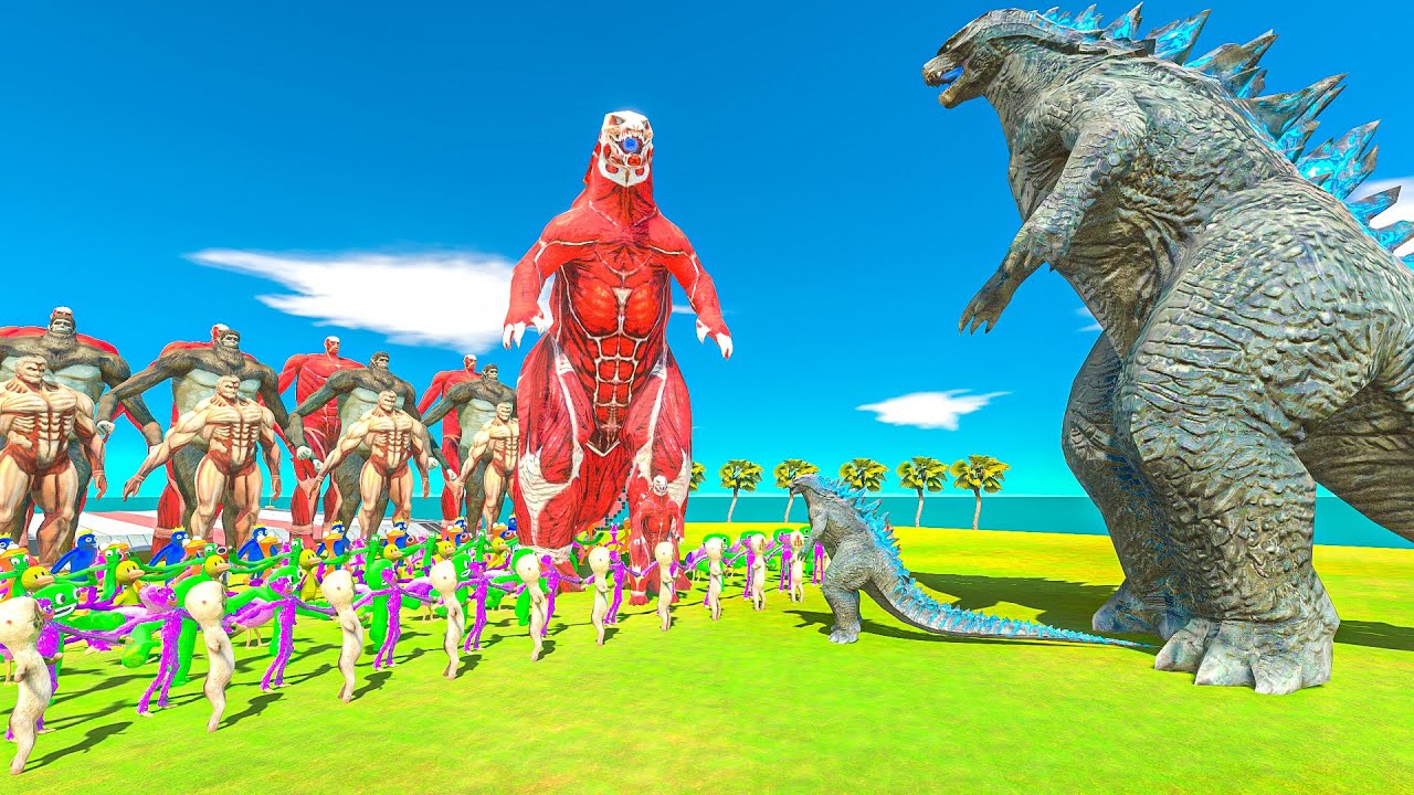 Titan Godzilla revolt battle with Rainbow Friend vs Godzilla 2014