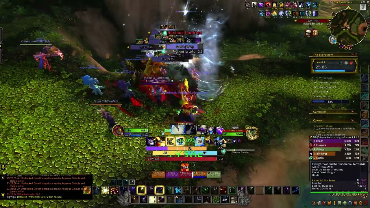 World of Warcraft Dragonflight Everbloom Mythic+21 Balance Druid