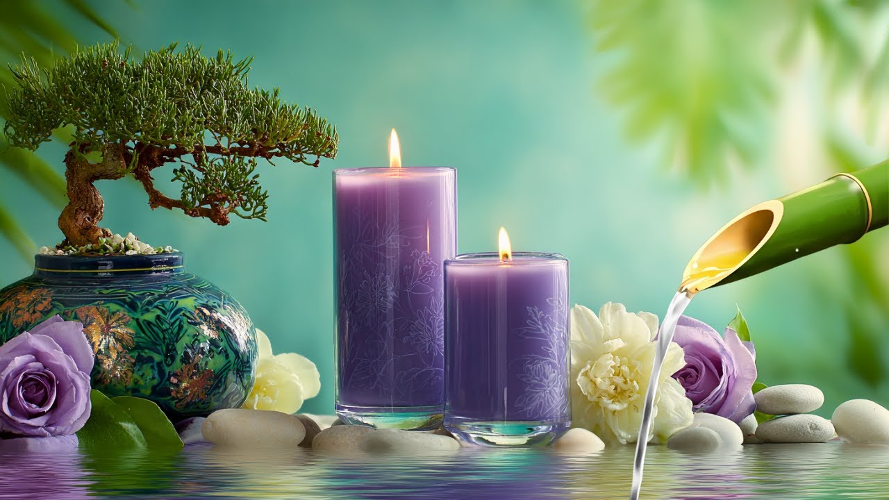 Relaxing Music + Bamboo Water Sounds 🌿 Deep Sleeping Music, Stress Relief, Calm the Mind, Spa BGM