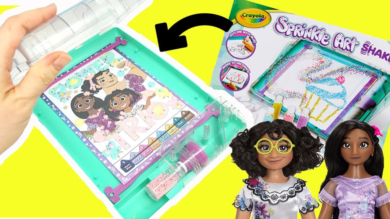 Disney Encanto Crayola Sprinkle Art Shaker Craft with Mirabel, Isabela, Luisa Dolls