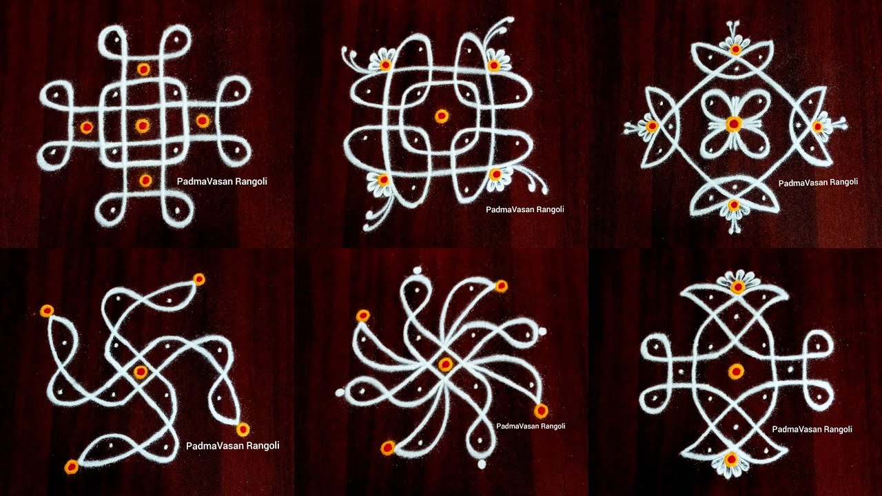 230. 6 kolangal// begginersRangoli/ dailyKolam /Easy Simple and Beautiful KambiKolangal/ CuteMuggulu