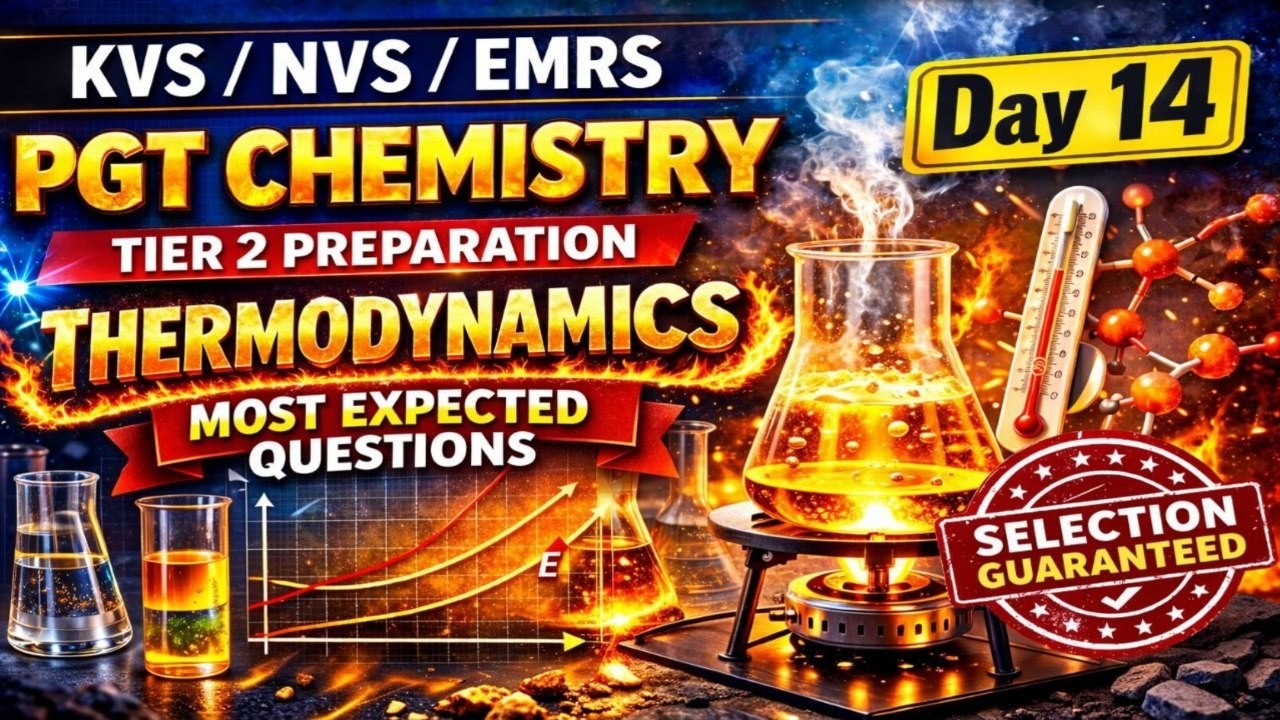 DAY - 14 | THERMODYNAMICS Most Expected  Questions 🔥 | KVS/NVS/EMRS PGT CHEMISTRY Tier-2 2026