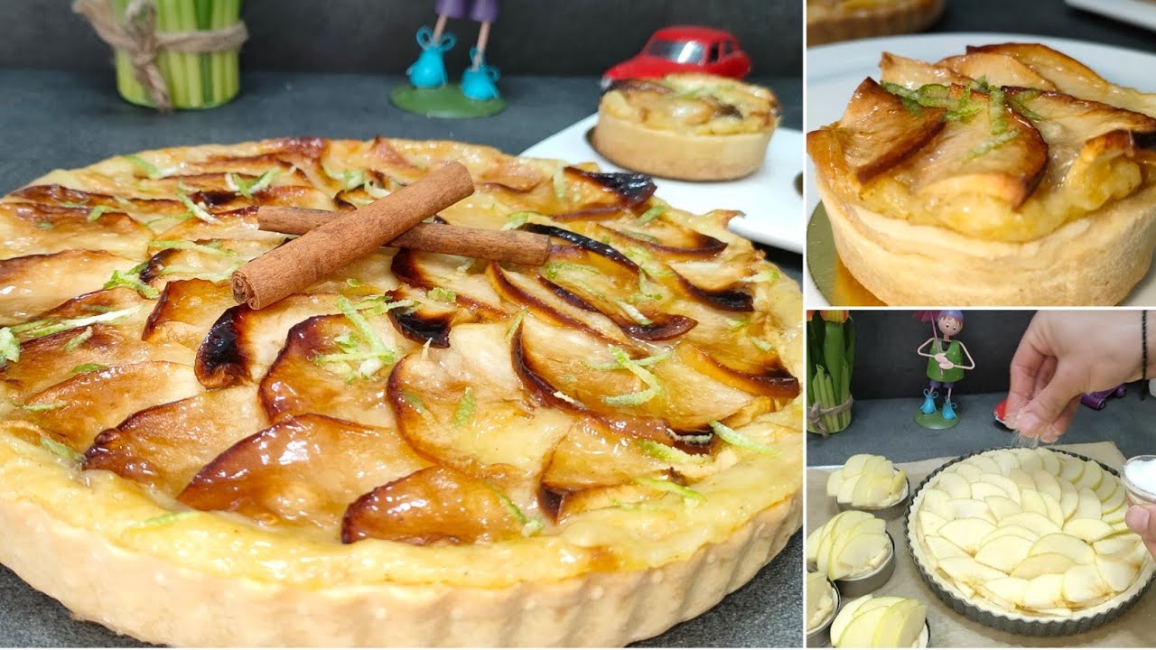 تارت التفاح بطريقة مبسطة..بكريمة خفيفة على المعدة..ناجحة من أول مرة حتى للمبتدئات👌| Tarte au pomme