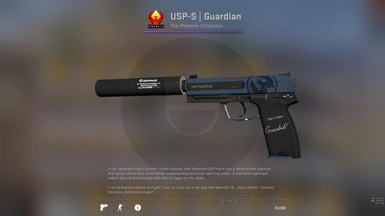 CSGO - USP-S | Guardian (Field-Tested) Skin Showcase and Gameplay