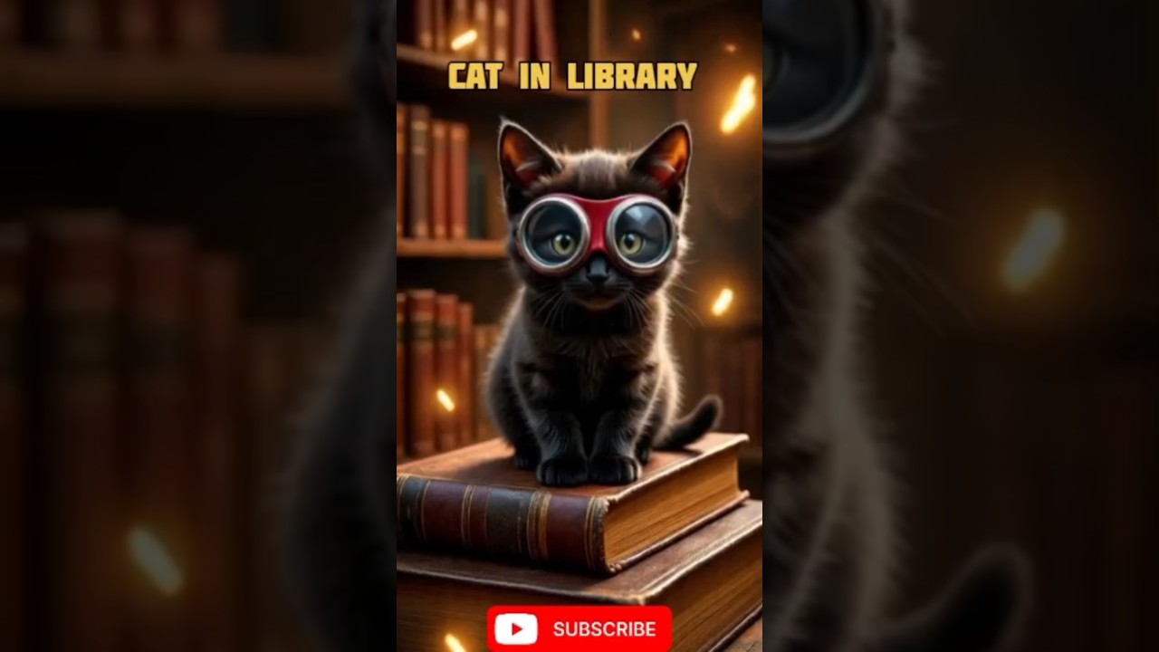 Tiny Library Guardian Cat 🐱 Explores Books | Adorable & Heartwarming Story #cat #pawsn #kitten #cute