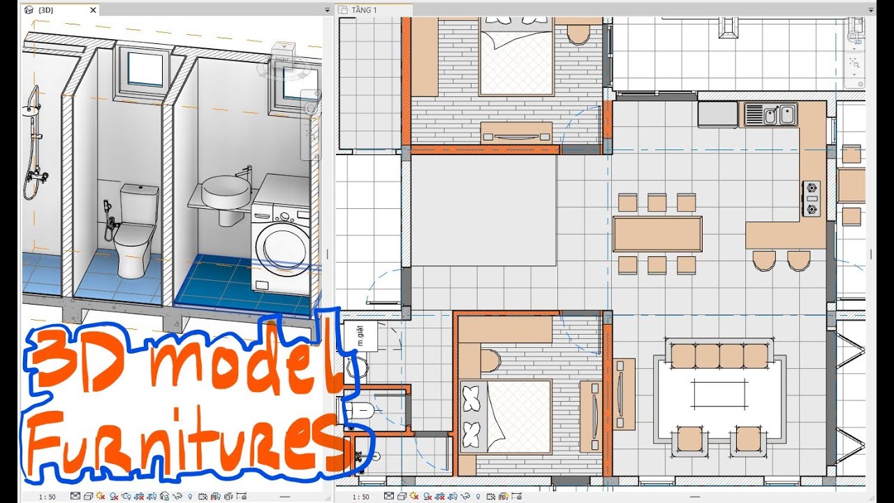 Máy yếu làm cách nào để vẽ dự án Revit đầy đủ đồ nội thất?
