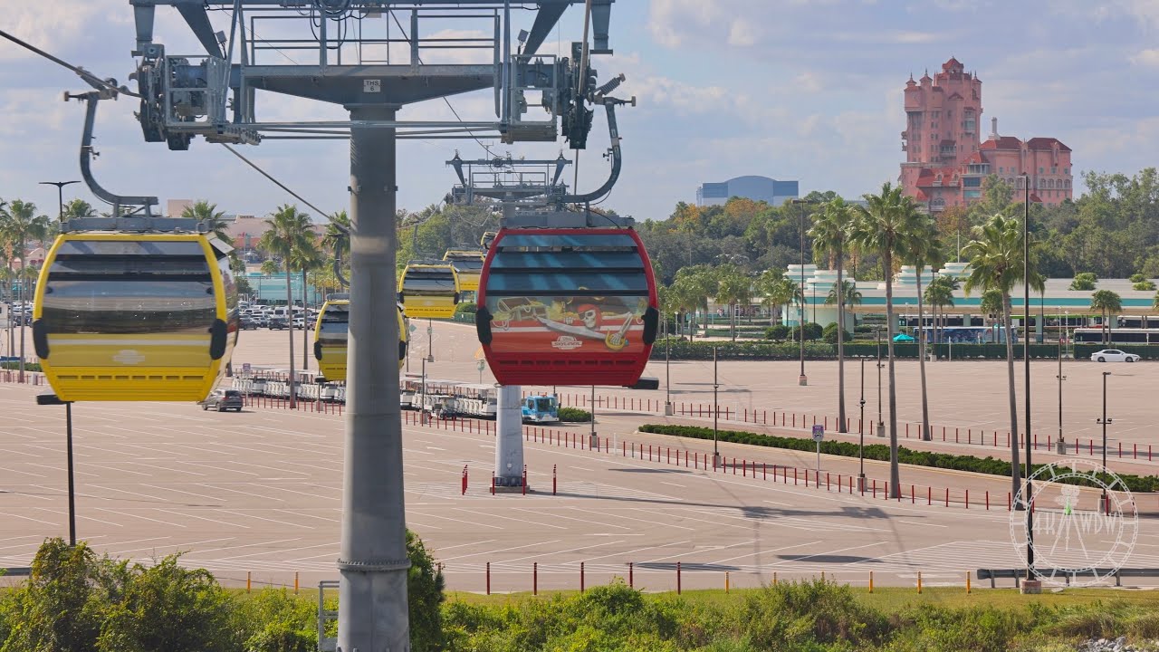 Disney Skyliner 2023 8K Ride POV to Hollywood Studios & Caribbean Beach Resort | Walt Disney World